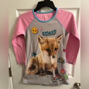 Komar Kids Girls Pajamas Nightgown Sleepwear Size M 7/8 Fox Pjs Pink